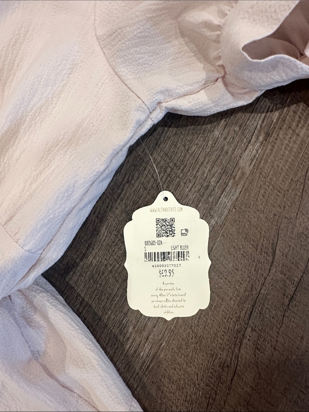 NEW Altar'd State Pale Pink Tiered Midi Dress with Puff Sleeves - Picture 2 of 3